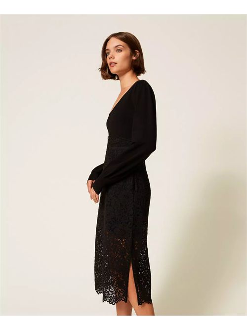 Abito longuette in maglia e pizzo TWINSET | TP3030/00006
